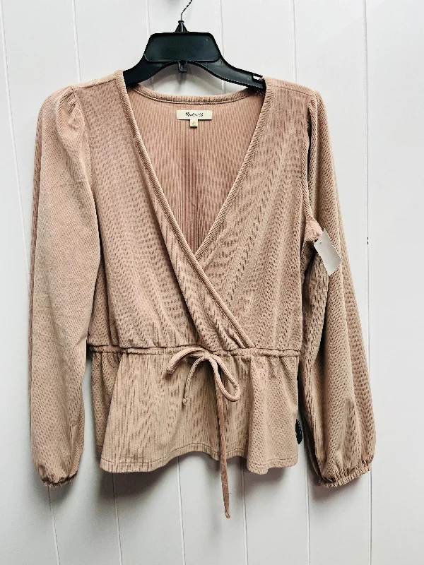 women's tops for those who love to experiment with fashionTop Long Sleeve By Madewell In Mauve, Size: S