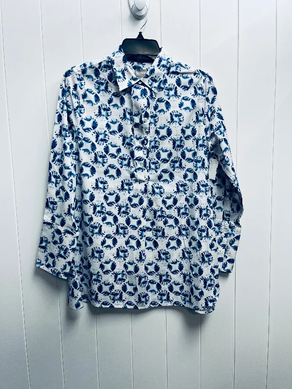 women's tops for those who want to add a bit of flair and personality to their looksTop Long Sleeve By Chicos In Blue & White, Size: 2