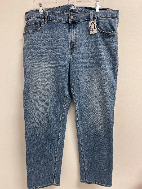 women's denim jeans with raw hemsJeans Boyfriend By Old Navy In Blue Denim, Size: 16