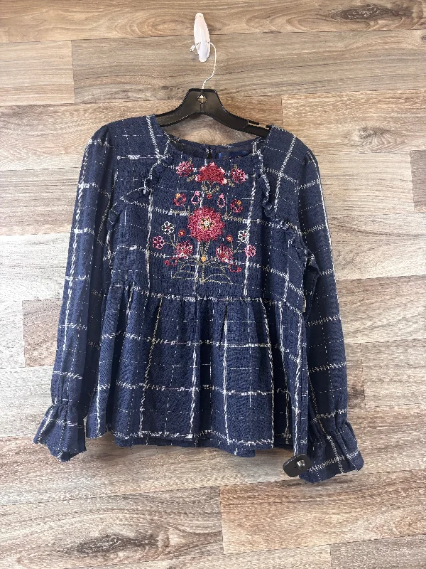 women's tops for those who want to add a touch of elegance and sophistication to their everyday wearTop Long Sleeve By Blue Rain In Plaid Pattern, Size: S