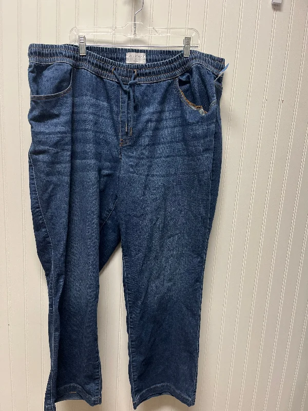 women's denim jeans with geometric patternsJeans Straight By Lane Bryant In Blue Denim, Size: 22