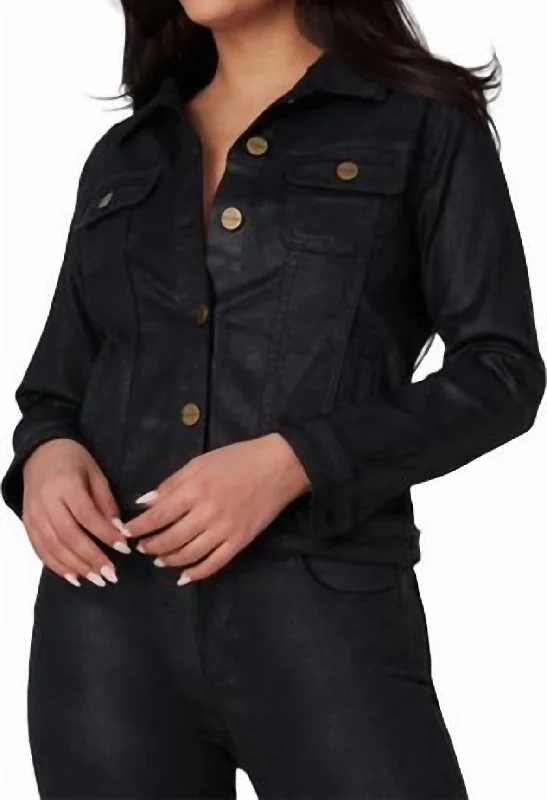 women's coats for those who want to make a fashion statementGabriella Denim Jacket In Coated Black