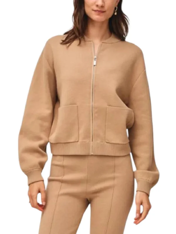 women's coats for special occasions and everyday eleganceSuperfine Organic Cotton Track Jacket In Vintage Camel