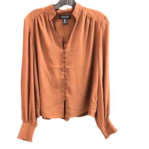 women's tops for those who want to create outfits that are both unique and memorableTop Long Sleeve Designer By Rachel Zoe In Brown, Size: M