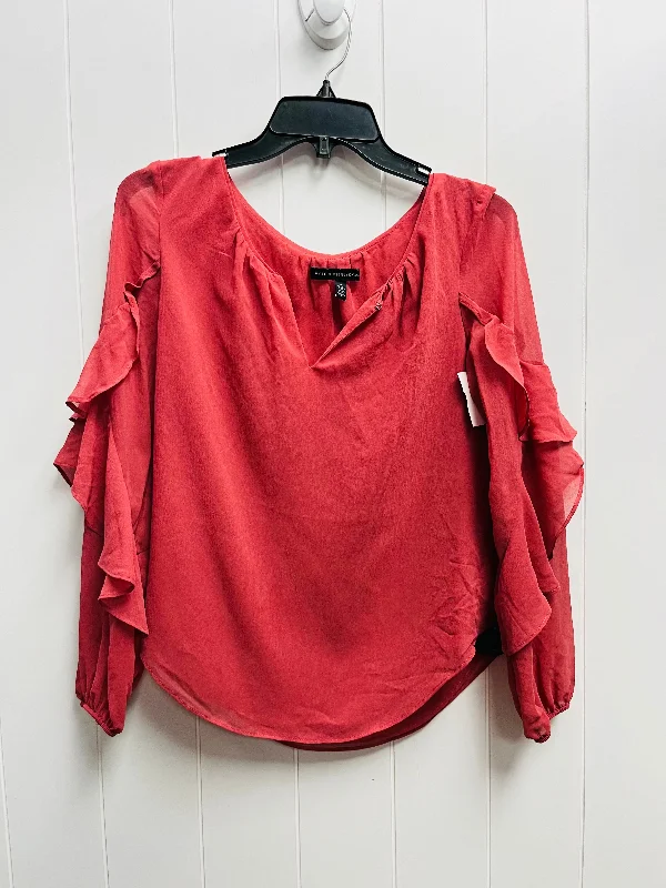 women's tops with cold-shoulder cutsTop Long Sleeve By White House Black Market In Red, Size: 2