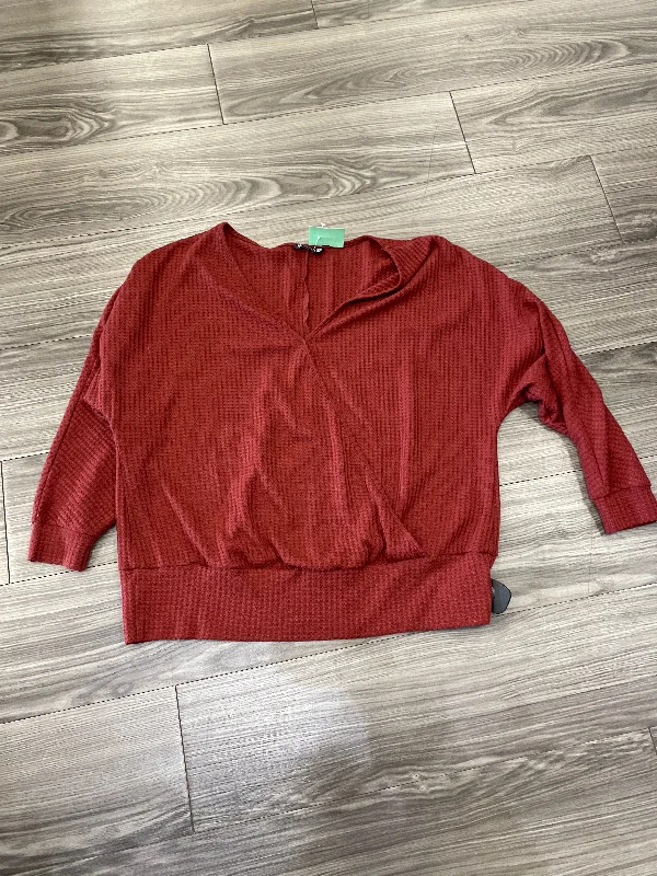 women's tops for date nightsTop Long Sleeve By Clothes Mentor In Red, Size: Xl