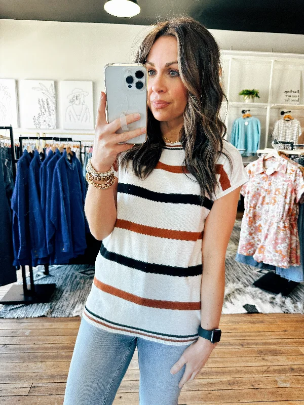 striped women's topsLightweight Striped Top-2 Colors