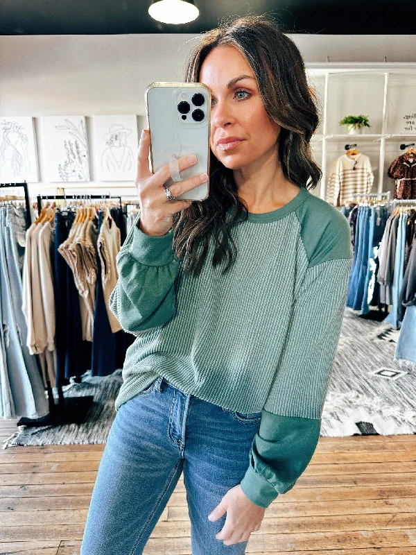 women's tops for those who want to add a personal touch to their wardrobe with unique and one-of-a-kind piecesColorblock Ribbed Pullover-3 Colors