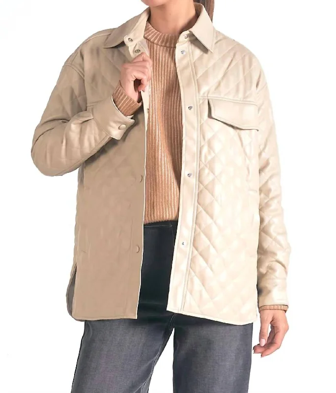 women's coats with embroidered patternsMinka Quilted Jacket In Stone