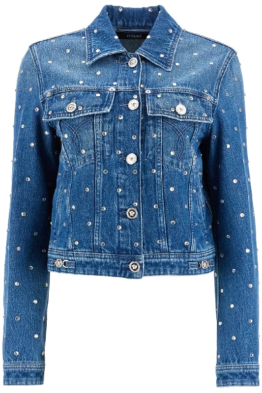 women's coats for petite womenVersace Women's "Starry Sky blue Jacket