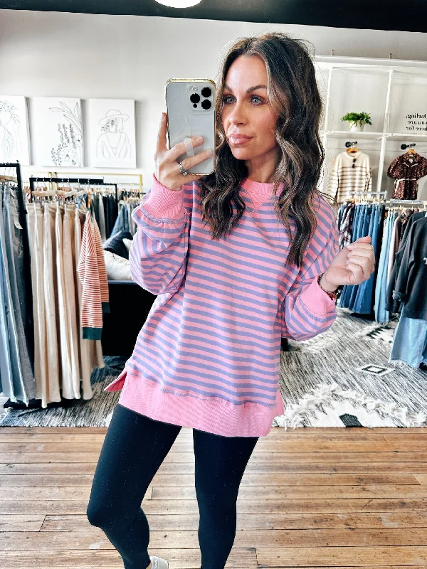 women's tops for fashion-forward individualsAddie Stripe Pullover-2 Colors