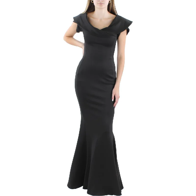 women's maternity dressesBlack Halo Womens Full Length Cap Sleeve Evening Dress