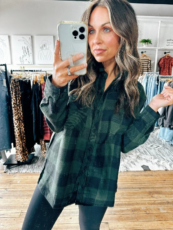 women's tops with lace-up frontsHunter Oversized Plaid