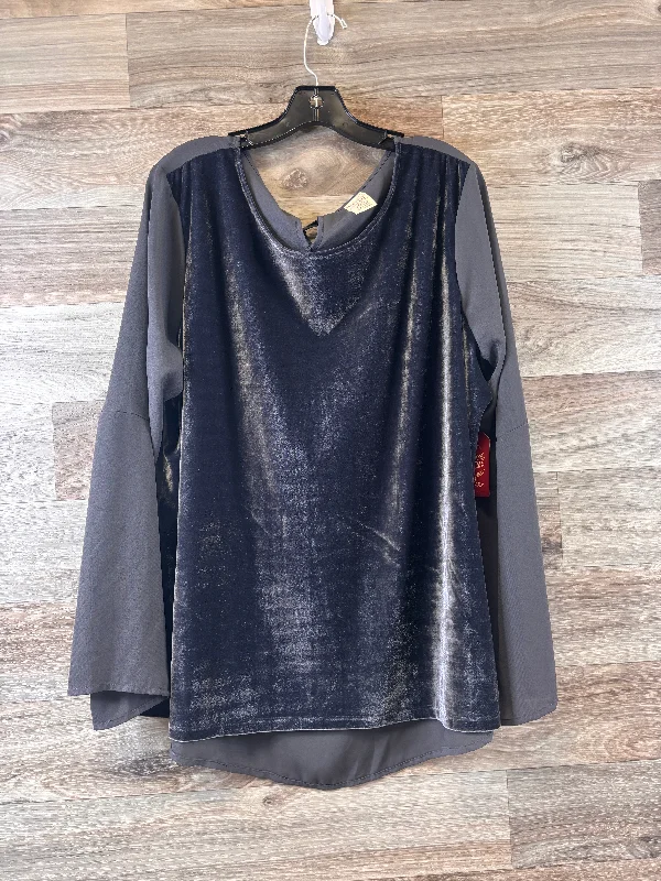 women's tops for those who love to experiment with fashionTop Long Sleeve By Faded Glory In Grey, Size: Xl