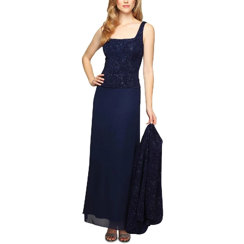 women's body-skimming dressesAlex Evenings Womens Lace Glitter Evening Dress