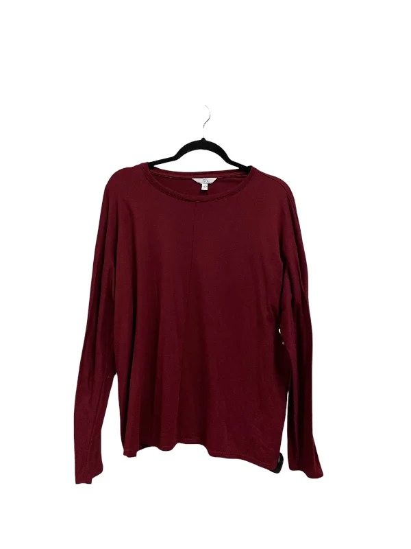 women's tops for those who want to elevate their everyday wear with chic and elegant piecesTop Long Sleeve Basic By Time And Tru In Red, Size: L