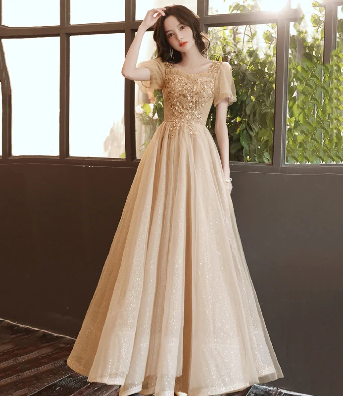 Elegant DressCute tulle sequins long prom dress evening dress  10263