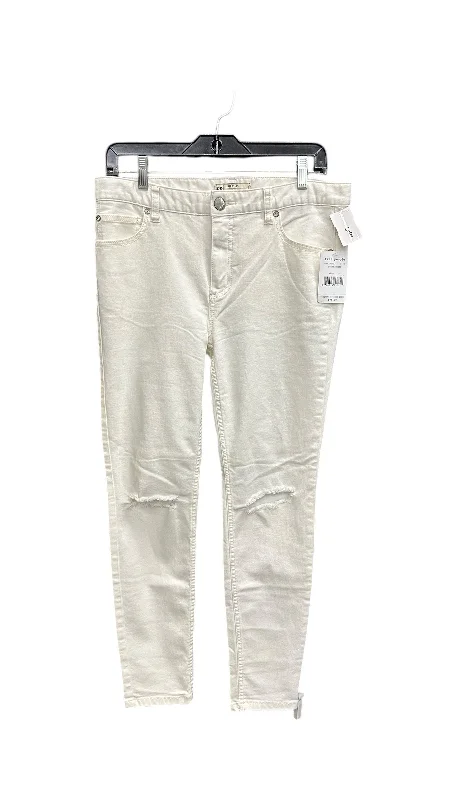 women's denim jeans with distressed hemsJeans Skinny By Free People In White, Size: 8