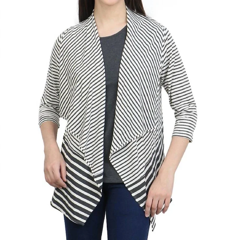 peacoats for womenSimone Shawl Jacket In Black/white