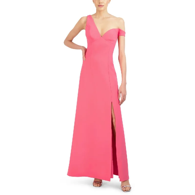 women's flowy dressesBCBGMAXAZRIA Womens Knit One Shoulder Evening Dress