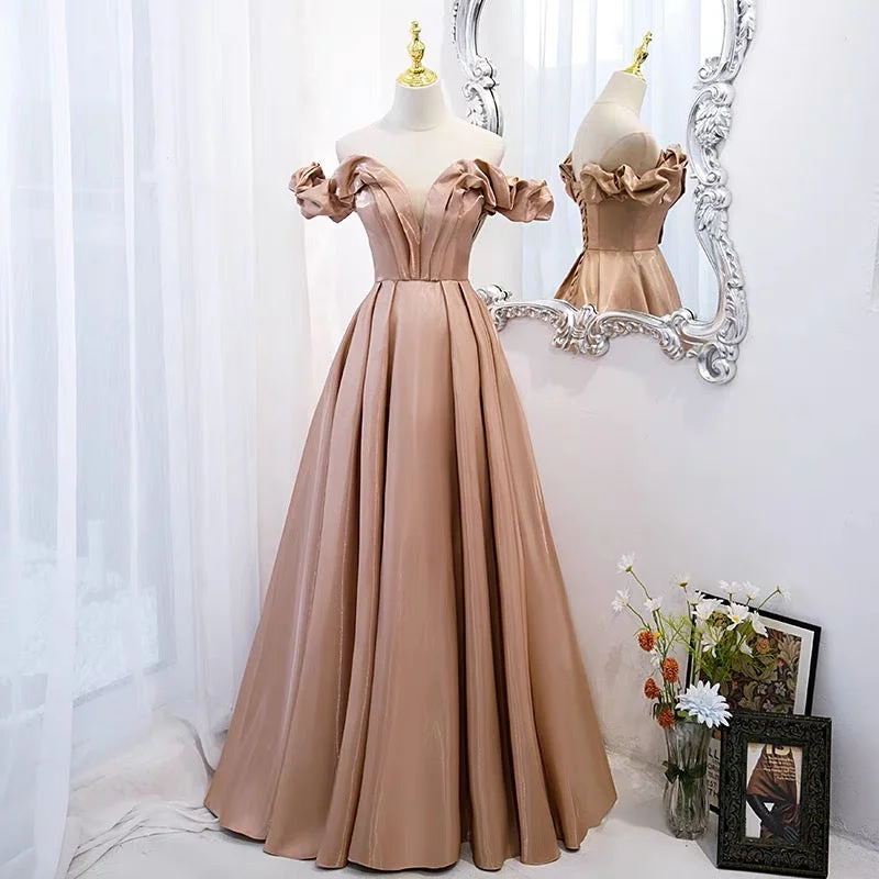 Velvet DressCute satin long A line prom dress evening gown  10072