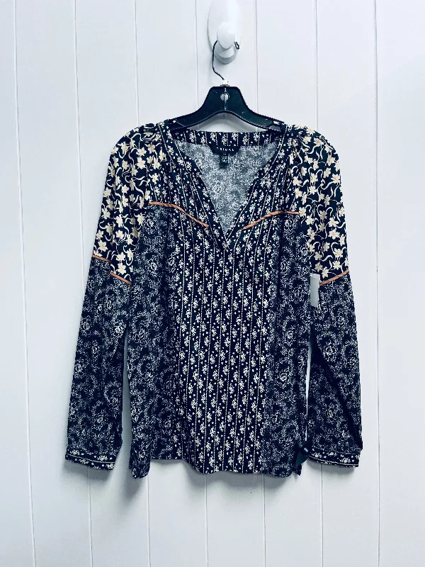 women's tops for those who want to wear versatile pieces that can be dressed up or downTop Long Sleeve By Tribal In Navy, Size: S