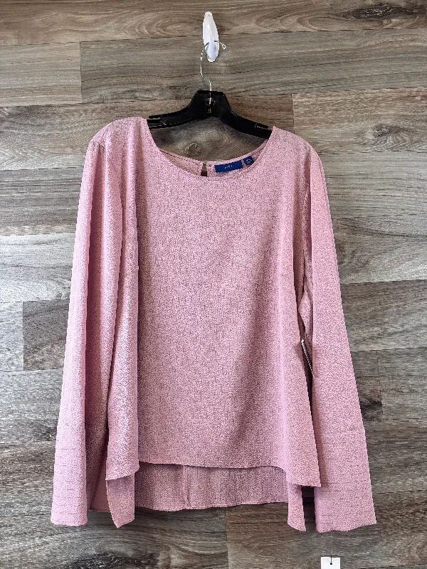 women's tops for everyday eleganceTop Long Sleeve By Apt 9 In Pink, Size: Xl