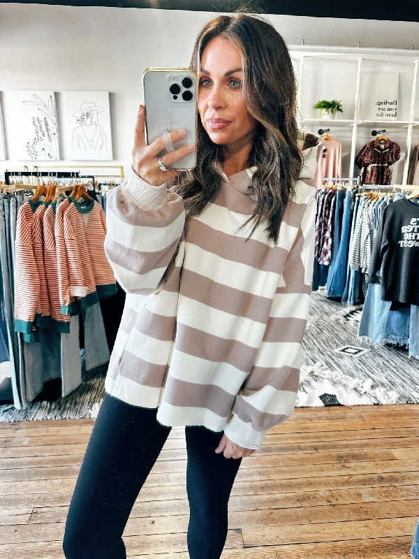 women's tops for statement-making outfitsRachel Comfy Striped Hoodie-2 Colors