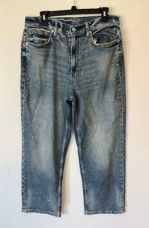 women's stone-washed denim jeansJeans Straight By Arizona In Blue Denim, Size: 12