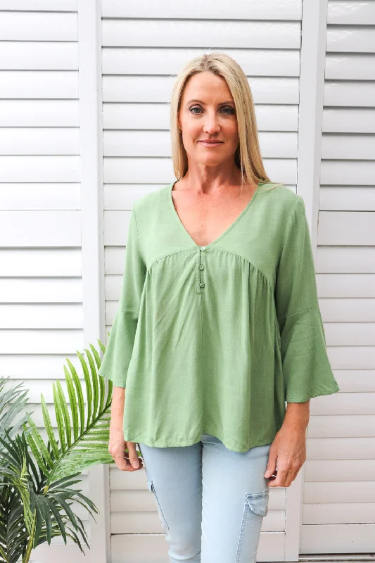 women's tops for business casual attireBridgerton Top in Sage