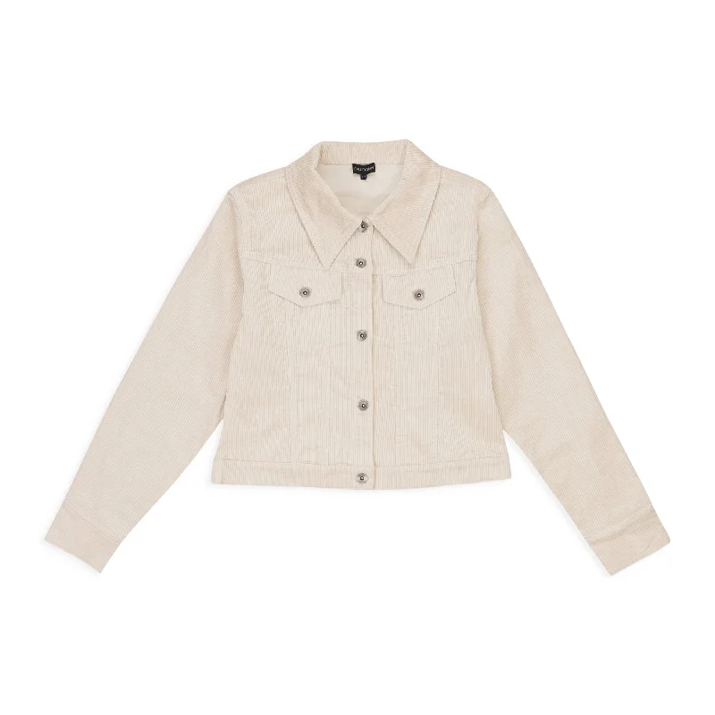 women's bomber jackets and coatsCALLIPYGIAN STRETCH OFF WHITE CORDUROY JACKET