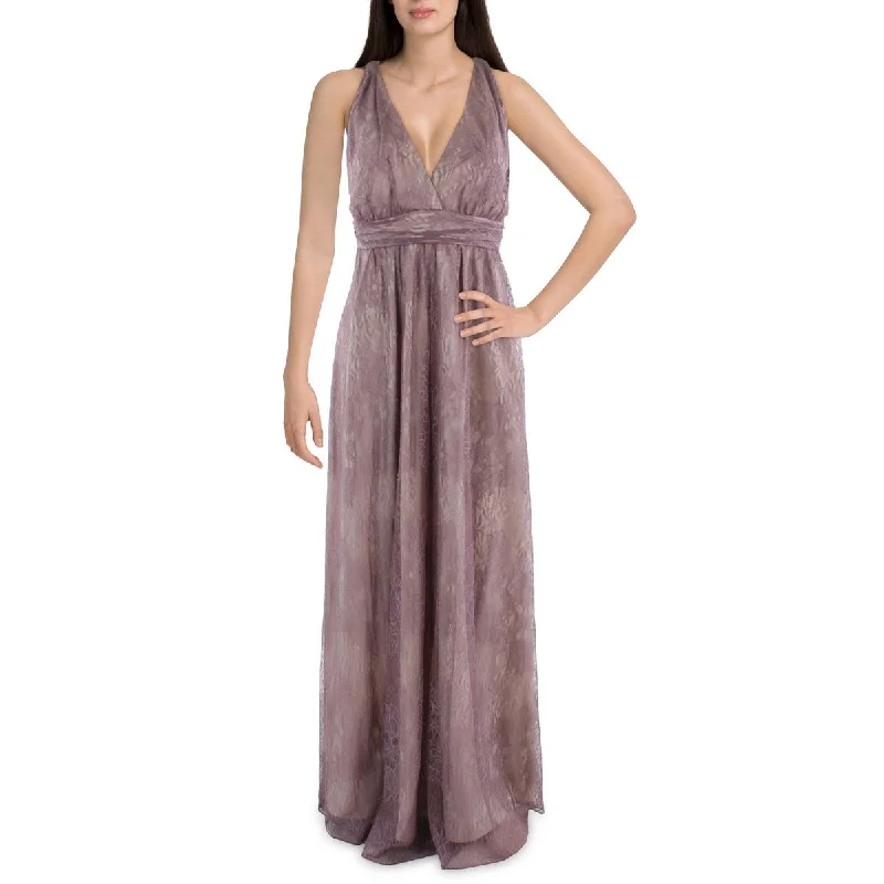 Laced-Up DressDonna Karan Womens Lace Long Evening Dress