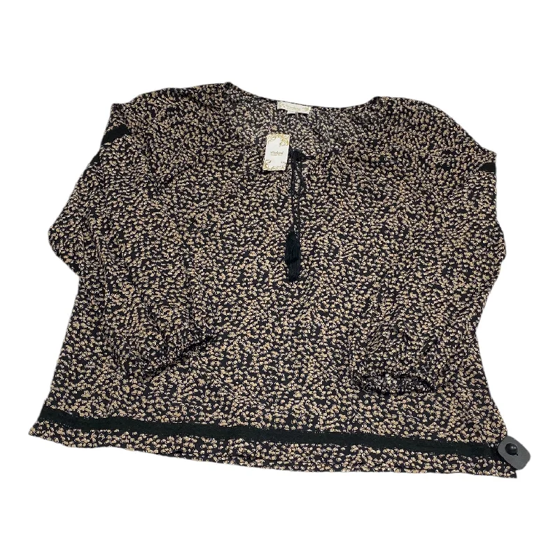 cozy women's tops for fall and winterTop Long Sleeve By Suzanne Betro In Black & Tan, Size: 2x