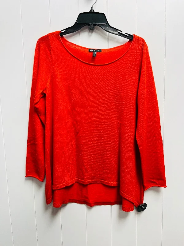 women's tops for wedding guest attireTop Long Sleeve By Eileen Fisher In Red, Size: S