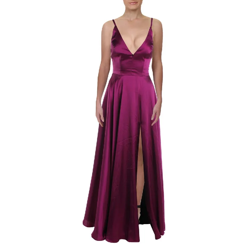 women's sheath dressesBetsy & Adam Womens Satin V-Neck Evening Dress