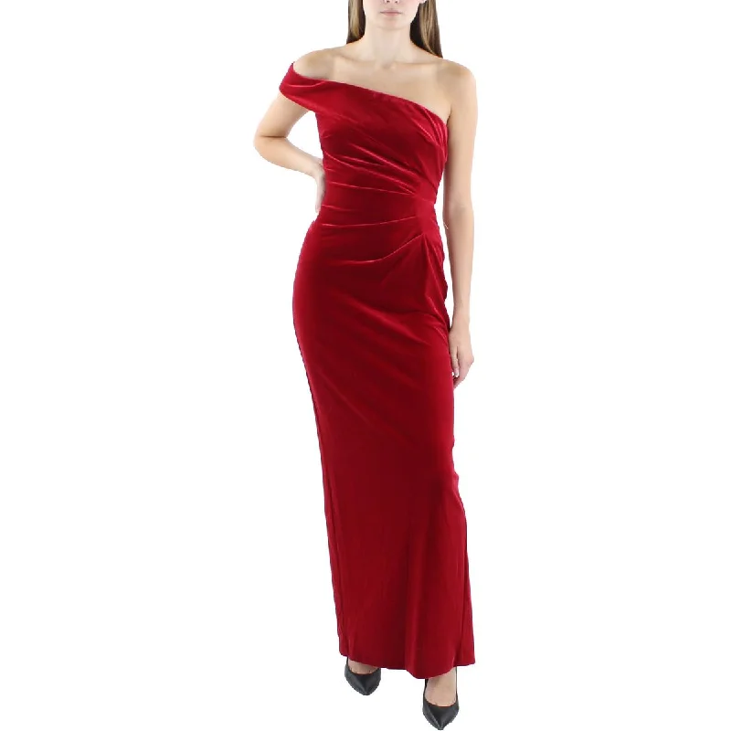 women's bow dressesXscape Womens Velvet Ruched Evening Dress