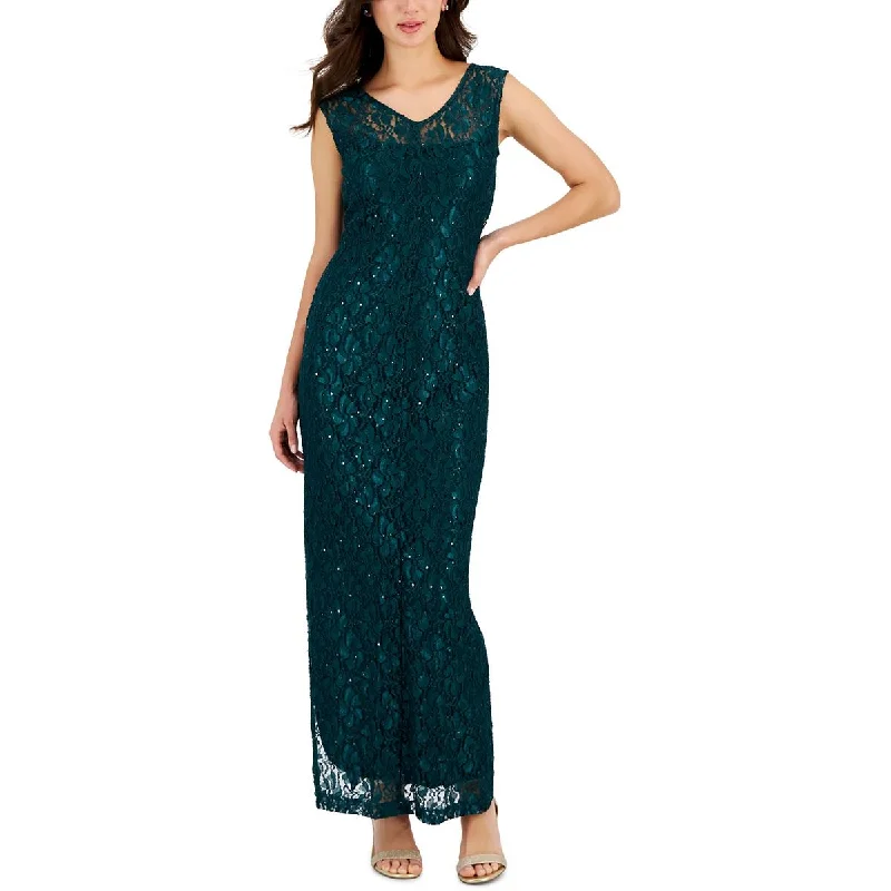 Flutter-Sleeve DressConnected Apparel Womens Lace Cap Sleeves Evening Dress