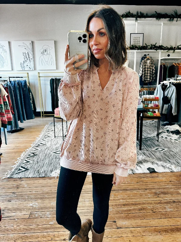 women's tops for those who want to add a personal touch to their wardrobe with unique and one-of-a-kind piecesVintage Rose Thermal Top