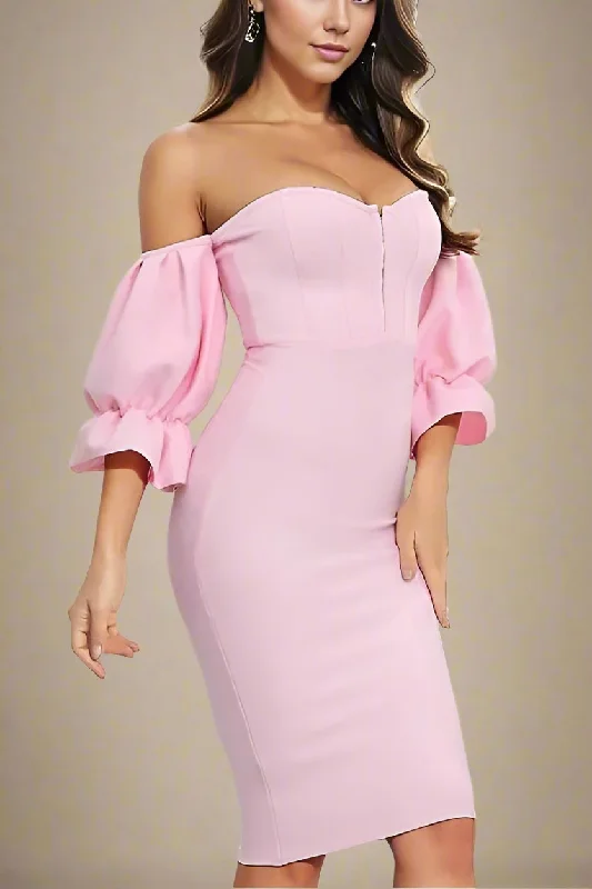 Embellished DressGeorgia Bodycon Dress - Dusty Pink