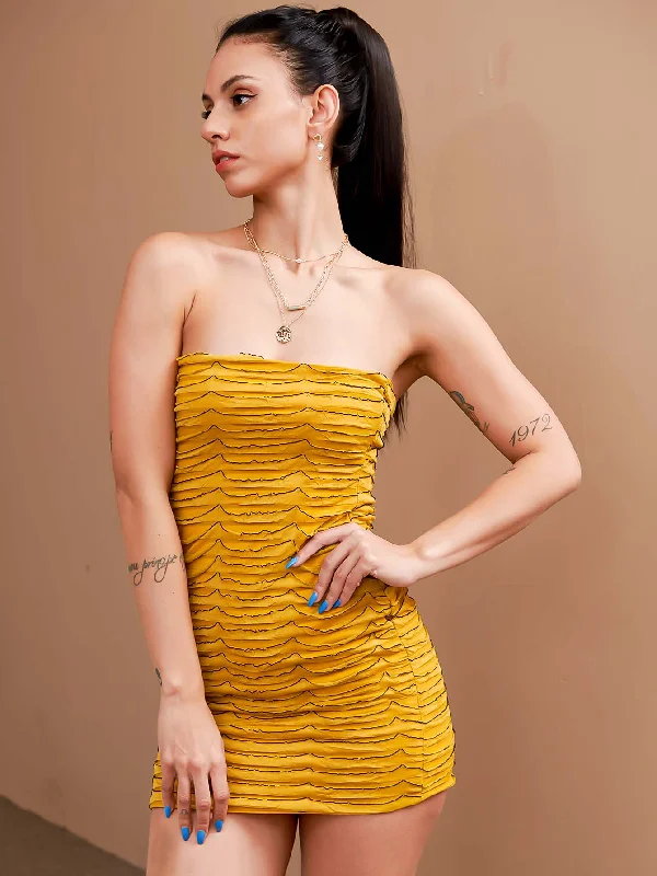 women's tall dressesKittenAlarm - Textured Bodycon Tube Dress