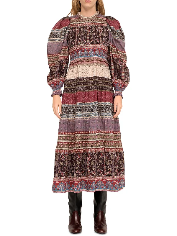 Empire DressBrooke Womens Printed Smocked Maxi Dress