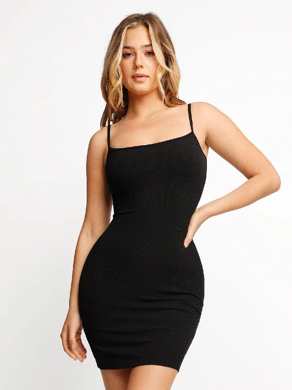 women's wrinkle-resistant dressesShapewear Solid Modal Butt Lift Mini Slip Dress