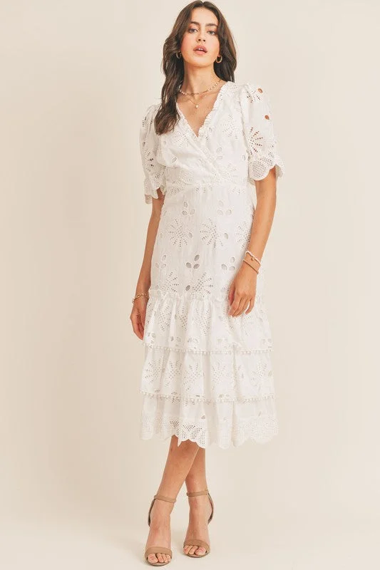 Casual DressGiselle Eyelet Midi Dress