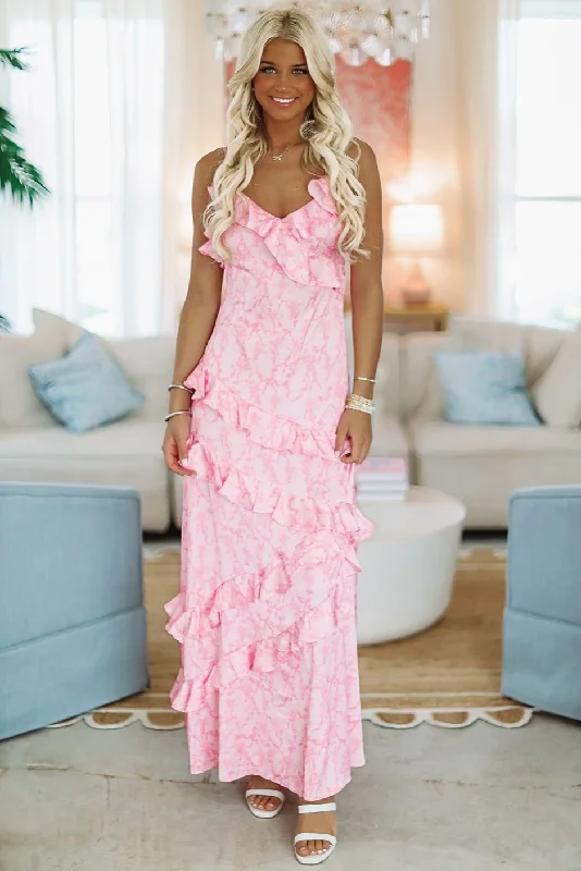 Tall Women DressEver so Fancy Maxi Dress Gown - Pink