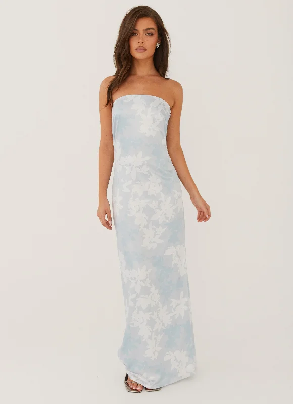 Velvet DressLove Me More Maxi Dress - Blue Blossom