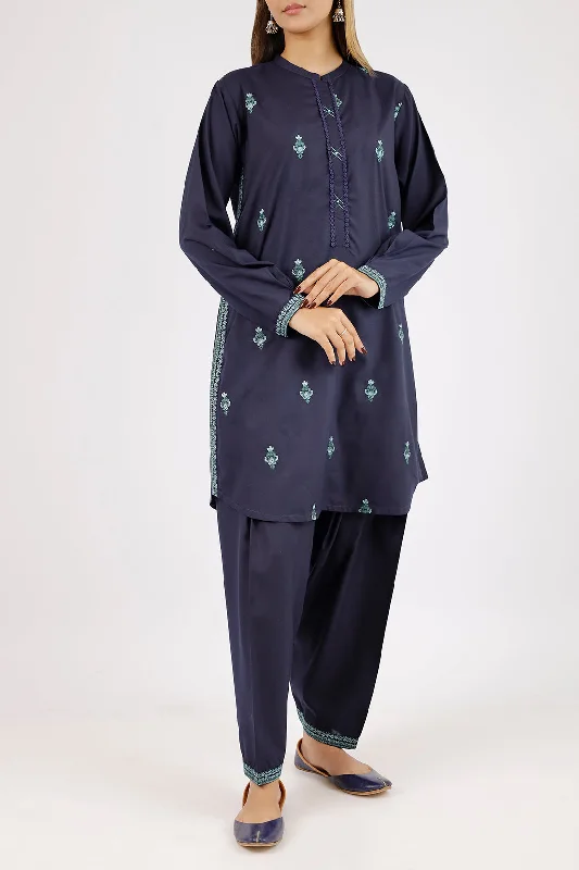 Embroidered Polyester Stitched 2 Piece (Shirt/Trouser)