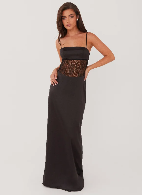 women's mini dressesPalais Royale Lace Maxi Dress - Black