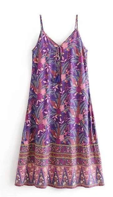 women's flowy dressesARIBA Slip Midi Dress - Purple