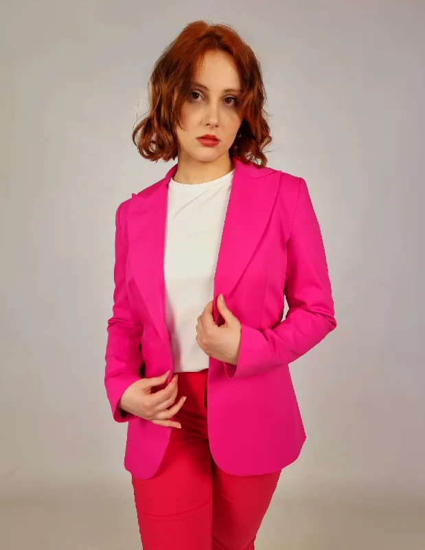 Access Neon Pink Longline Tailored Blazer