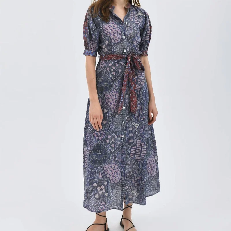 women's versatile dressesBes Organic Maxi Dress in Cario Sapphire